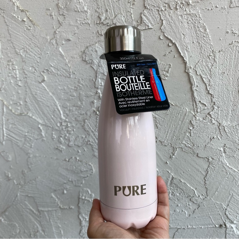 Pure Brand Pink Stainless Steel Water Bottle!
